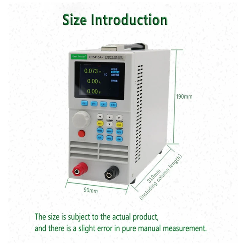 ET5410A+ ET5420A+ DC 전자 부하 테스터 프로그래밍 가능 USB 전원 공급 장치 500V40A 400W 디지털 부하 CC C V CR CP 용량 테스터