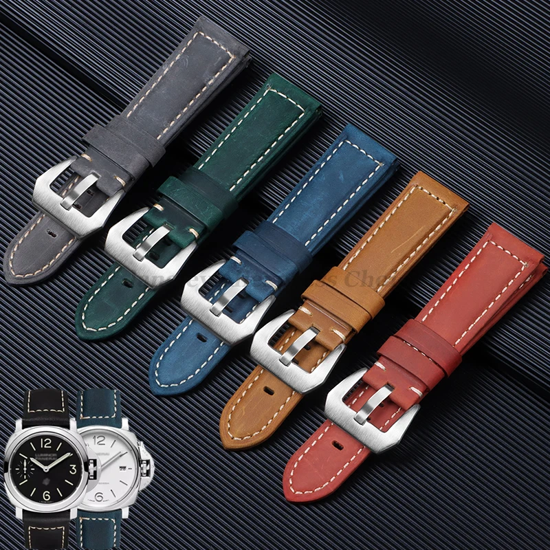 Dark Brown Crazy Horse Leather Watch Strap – Genuine Leather Belt