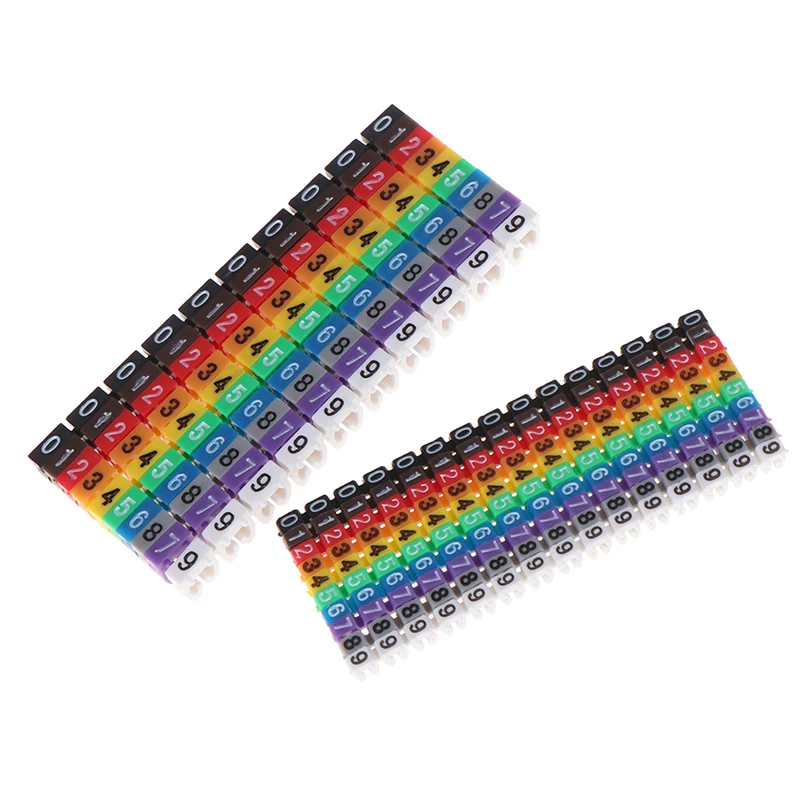 Cable Markers 100Pcs/150Pcs Colourful C-Type Marker Number Tag Label For 2-3mm Wire Conspicuous And Easy To Identify cable labels