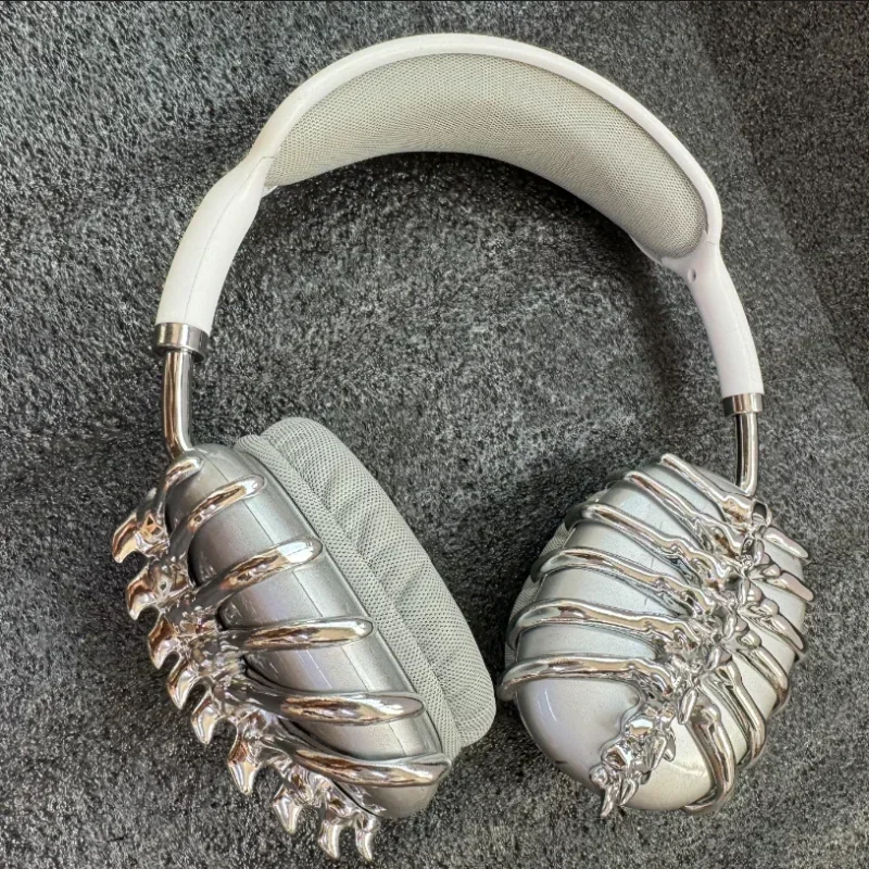 AirPodsMax シルバー イヤホン ケース アクセサリー AirPods Max 金属 シルバー ケース カバー シリコン イヤー