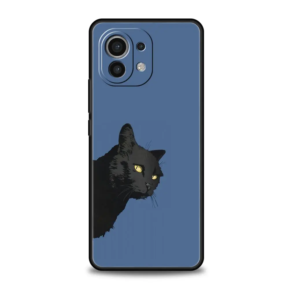 Charming Black Cat Cartoon Soft Phone Case Cover