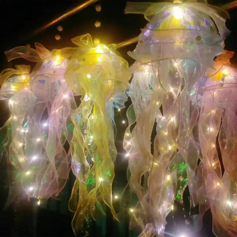 

Led Jellyfish Lantern Colorful Jelly Fish Light Lamp Colorful Jellyfish Lamp Jelly-Fish Shape Light Decors Lantern Decorations
