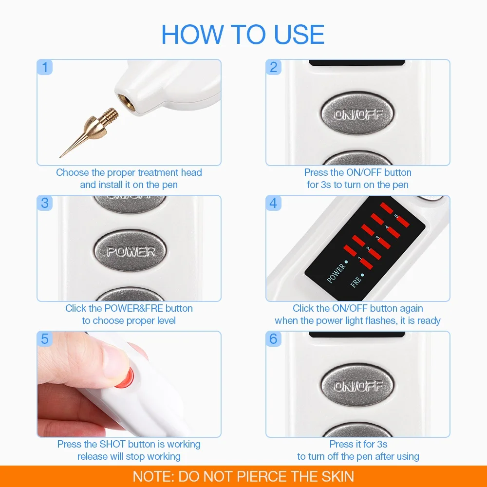 Profesional Laser Plasma Pen Skin Care Beauty Tool Eyelid Wrinkle Black Dot Pore Skin Tag Blackhead Remover Warts Tattoo removal