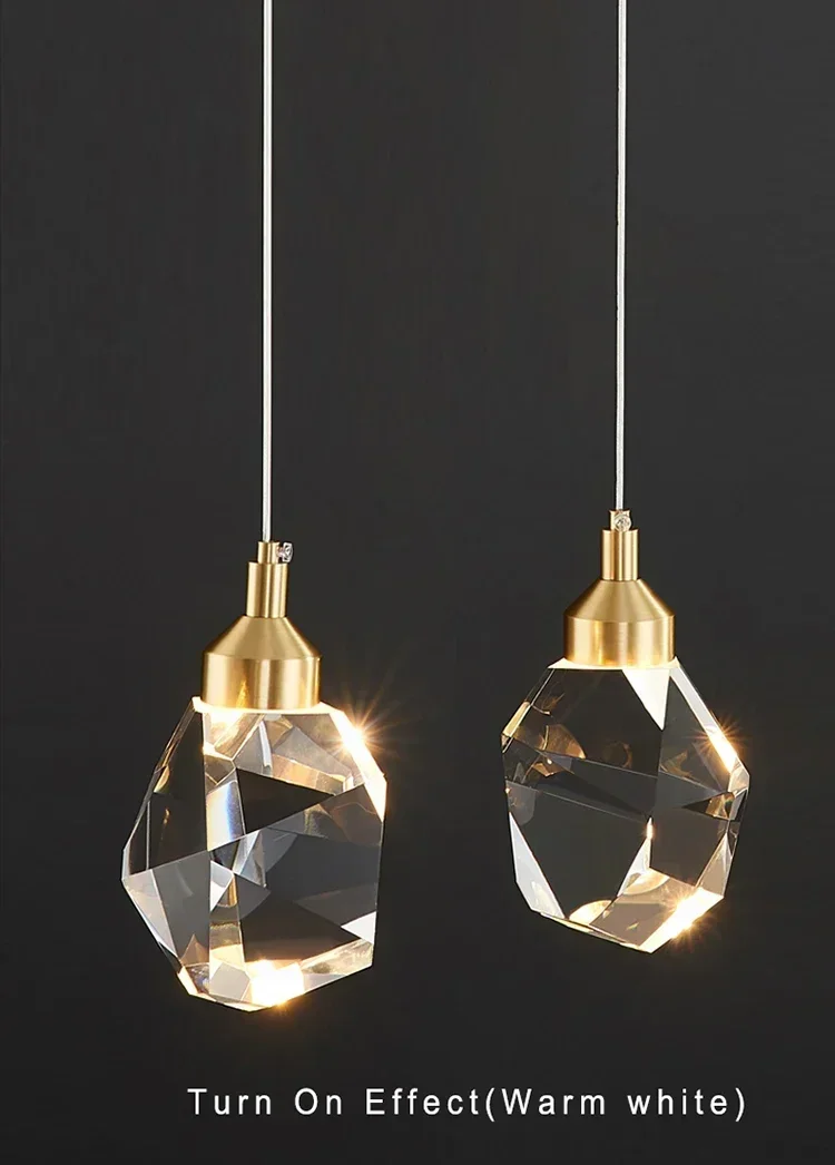 Description Picture 4 of itemModern Crystal Chandelier Indoor Crystal Ceiling Light Fixtures With Clear Solid Crystal For Living Room Hallway Kitchen Lamp