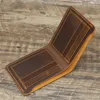 100% Leather Men's Wallet Bifold Retro Brown Wallet for Men Leather Genuine 4