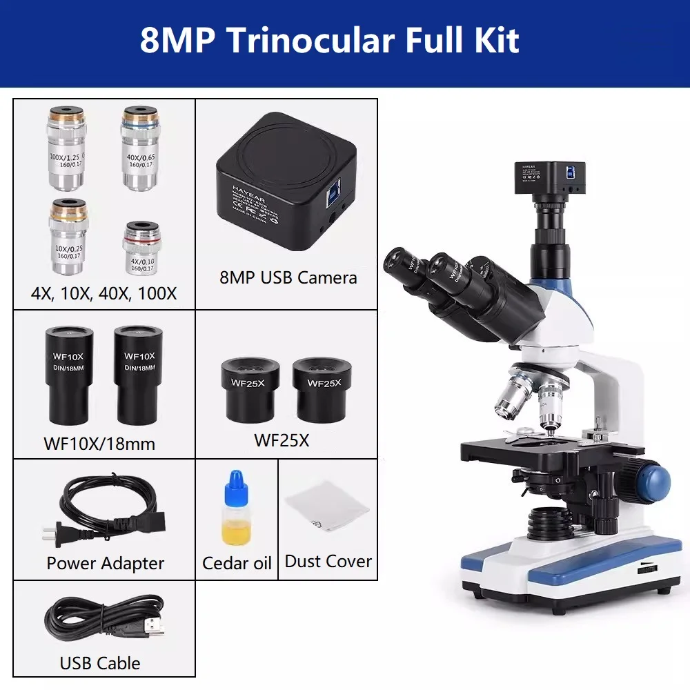AmScope 3Dメカニカルステージ+ 8MPカメラ付2000X LEDラボ三眼鏡の複合顕微鏡 並行輸入品 AmScope 3Dステージ+ 1.3MP USBイメージャワット40X-2000X LEDデジタル