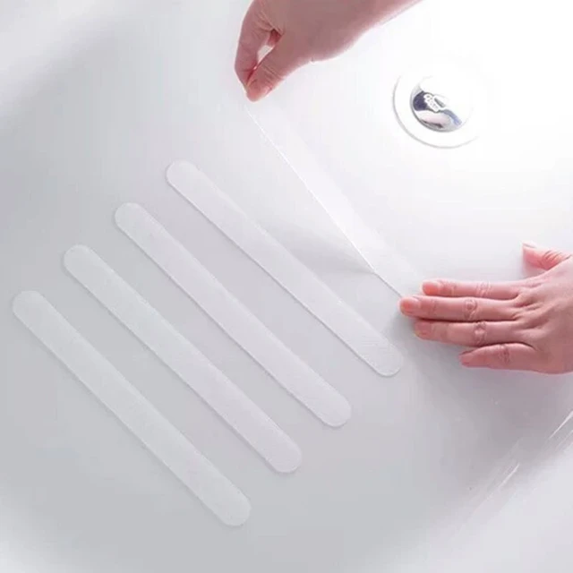 Tiras antideslizantes para suelo de ducha, pegatinas de seguridad para  baño, cinta transparente antideslizante para bañeras y escaleras, 24 piezas  - AliExpress