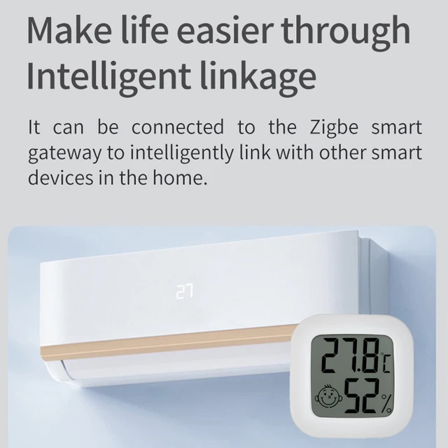 Smart Zigbee Temperature And Humidity Detector Sensor APP Real Time Monitoring LCD Screen Diaplay Works With Zigbee2mqtt Ho 2