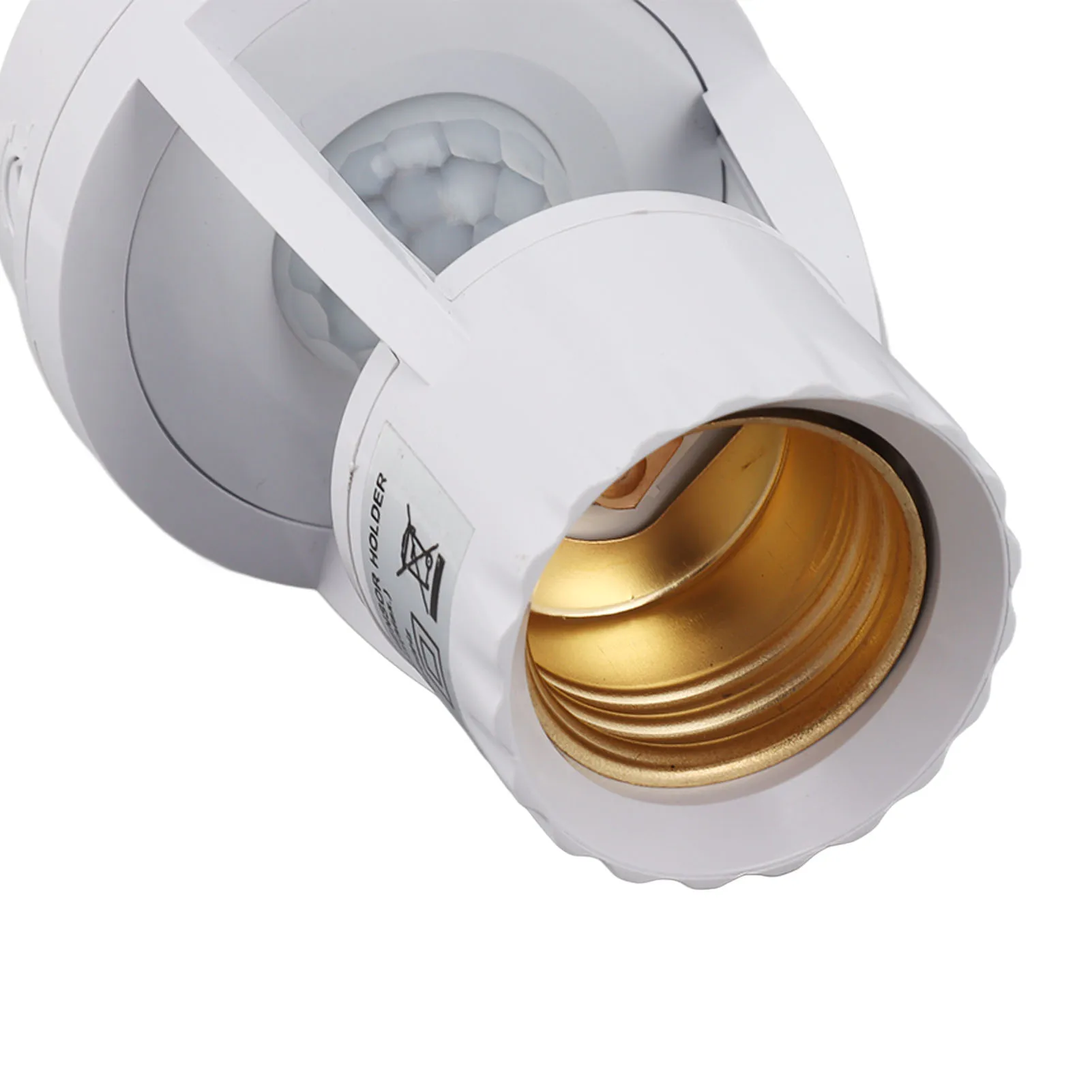 PIR Motion E27 Screw Bulb Adapter 100-240V Adjustable ABS Motion Sensor Light Socket Auto On Off Easy To Install for Basement