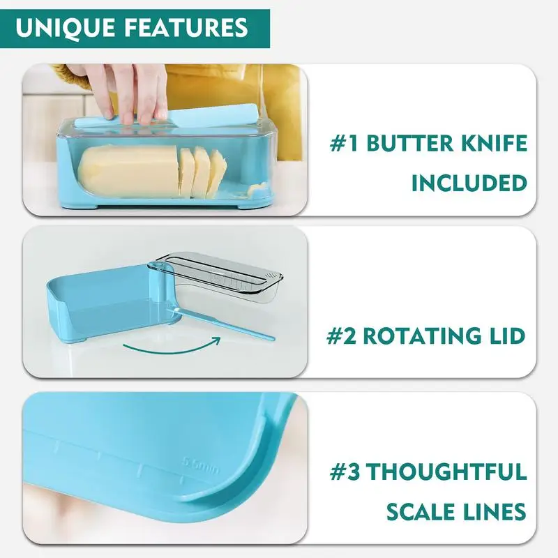 Covered Butter Dish With Lid Butter Dish For Cooking Preserving Serving Dessert Tray Bowl For Refrigerator & Counterto