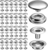 10/20/50sets 15mm Stainless Steel Press Studs Sewing Buttons Press Studs Sewing Leather Craft Clothes Bag Handmade DIY Rustproof 3