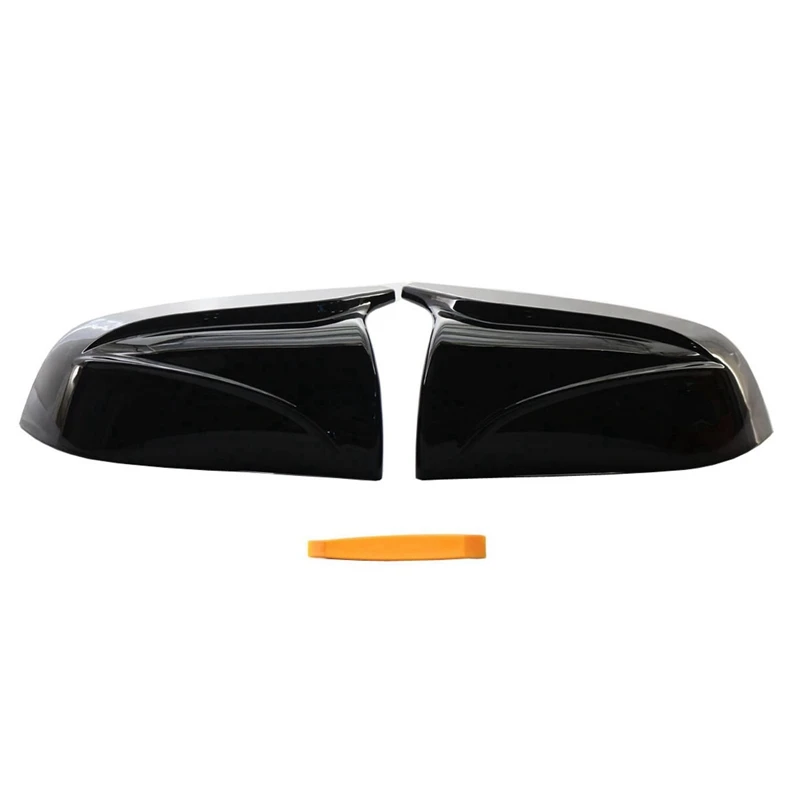 

2Pcs Glossy Black Car Side Rear View Mirror Cover Direct Replacement Cap For Tesla Model 3 2017-2020