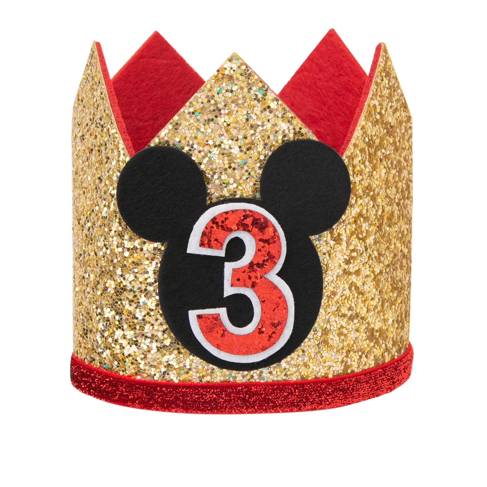 CHuangQi Birthday Party Glitter Hat for Boy & Girl Birthday Theme Party Crown Baby's Photo Props for 1/2 1st 2nd 3rd