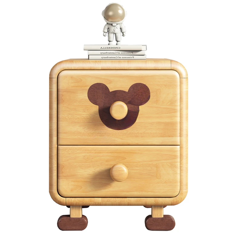 Cartoon mini storage cabinet children's solid wood bedside table cute little cabinet