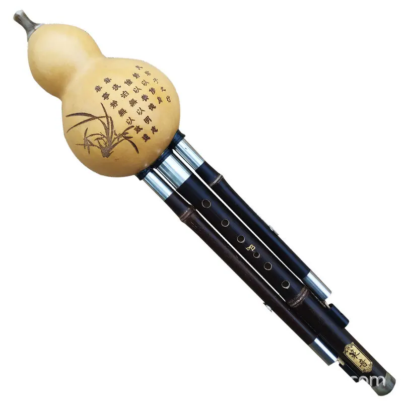 Refined Purple Bamboo Hulusi for School Students, Beginners in Adult Performance, Professional Musical Instruments Flute