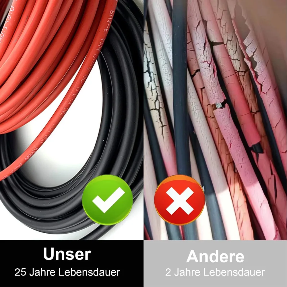 1쌍 실용적인 12AWG 태양광 패널 와이어 4mm² 검정&빨강 태양광 어댑터 연장 케이블 태양광 패널 배선 와이어 태양광 시스템