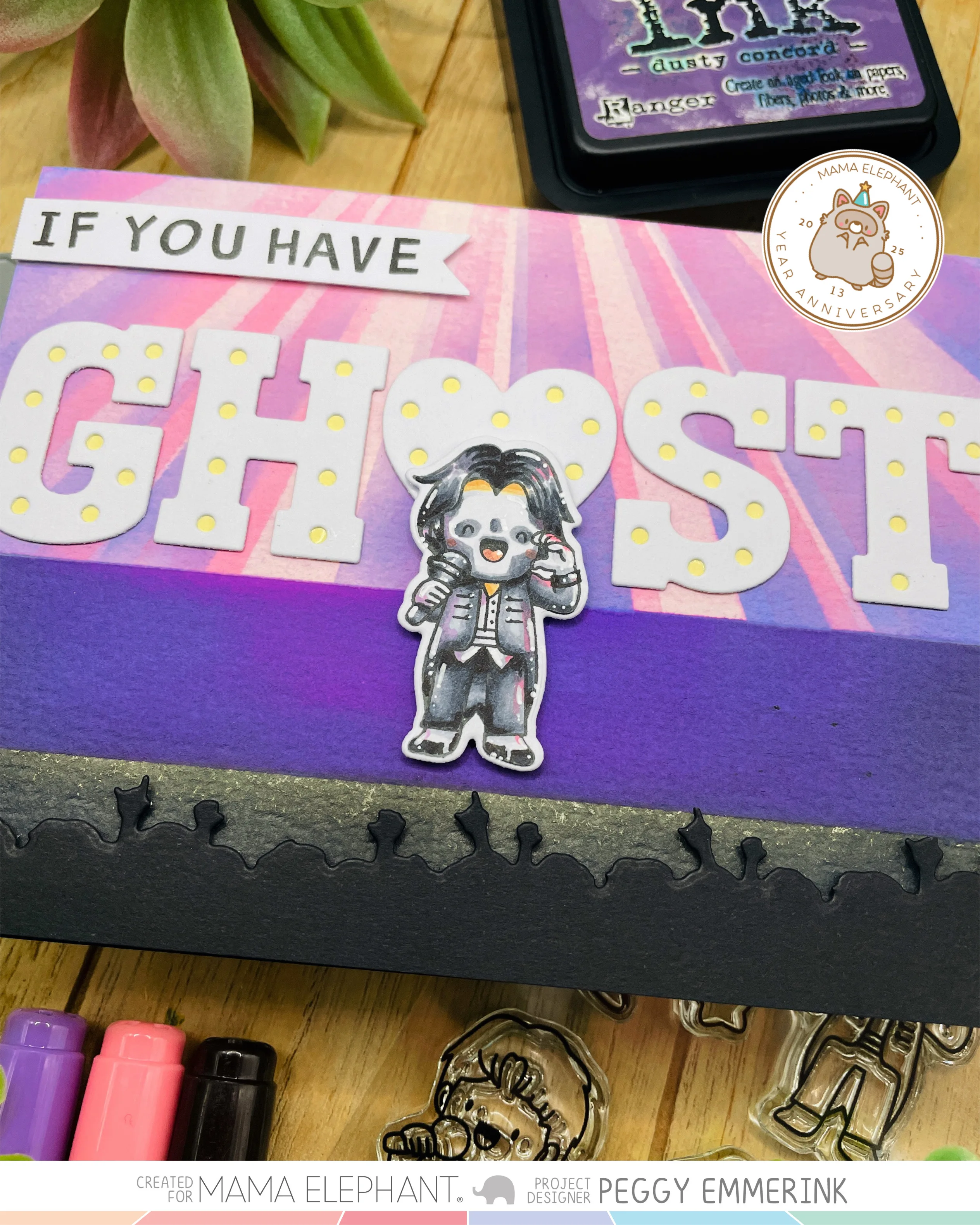 11월 코끼리 스탬프 다이 DIY 스크랩북 새해 명절 인사 카드 콘서트 관객 무대 밴드 마키 숫자 유 록 다이