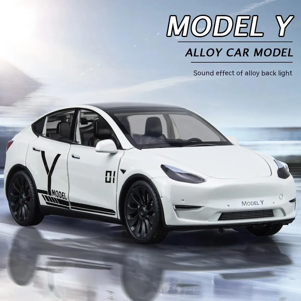 1:24 Toy Cars Model Y Pull Back Vehicles Diecast Car Model Car Toys for Boys and Girls 3 to 12 Years Old Black - 2