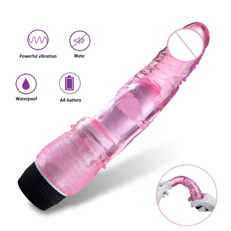 G spot Vibrator Silicone Jelly Dildo Clitoral Stimulator Massager Sex Toys for Women