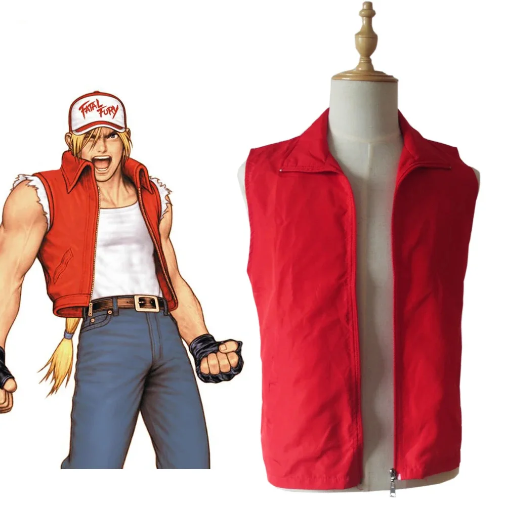 

KOF King Terry Bogard Jacket Vest Game Cosplay Costume Halloween Carnival Party Custom