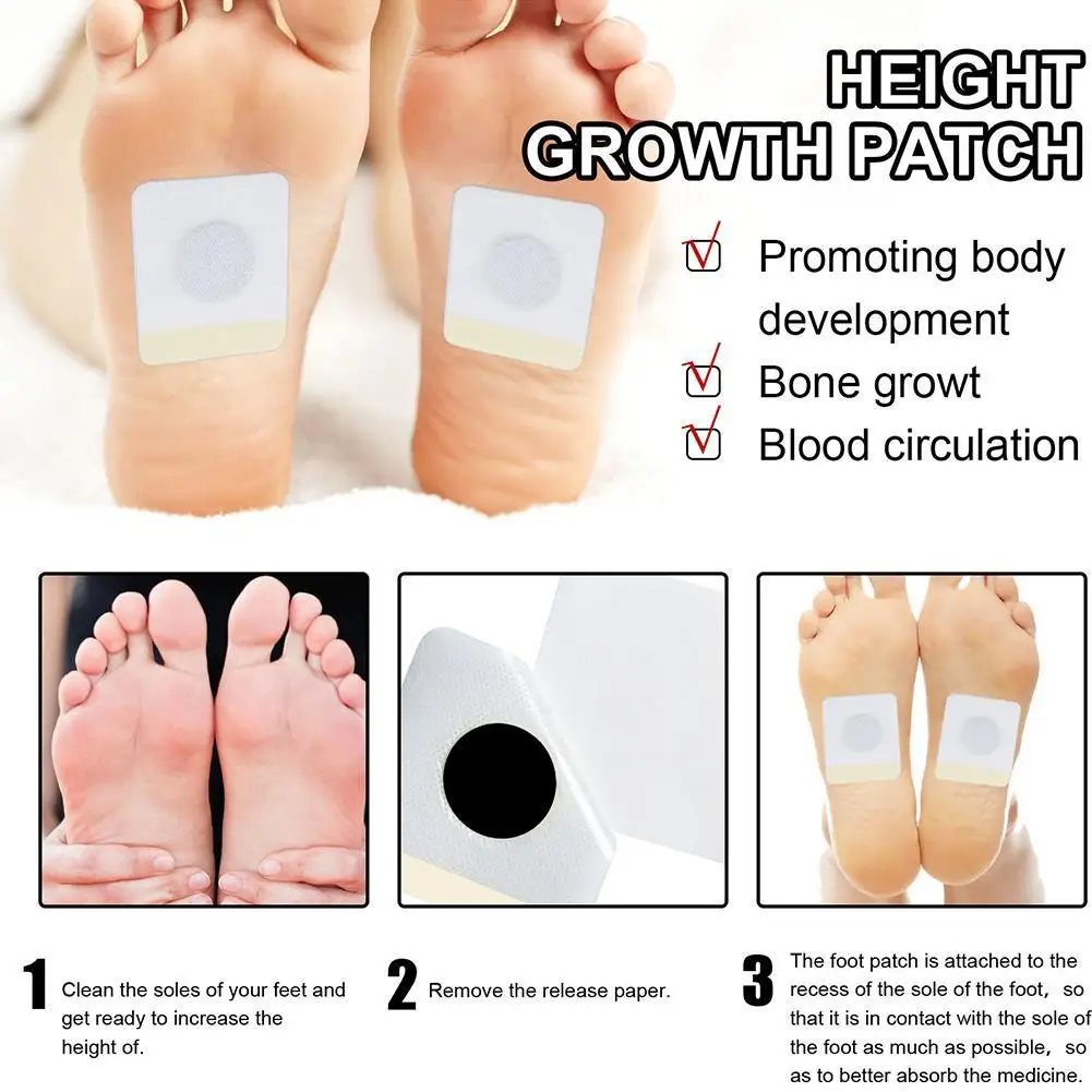 8PCS Body Height Enhancer Foot Patch Promoting Bone Growth Foot Patch For Adults And Children Stimulate The Height Of The Body 8pcs kids korean version cartoon flower rubber band children hairpin clip fashion hair ring baby girl hair accessories set