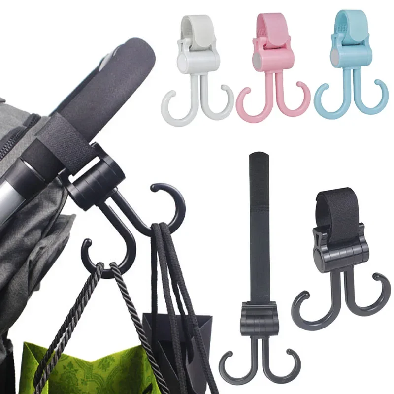 

Baby Hanger Baby Bag Stroller Double Hooks Pram Rotate 360 Degree Baby Car Accessories Car Organizer Stroller Accessories