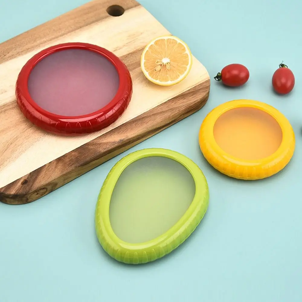 Durable Creative Fruit Fresh Box Mini Avocado Lemon Preservation Box Silicone Film Sealed Convenient Refrigerator Storage 4