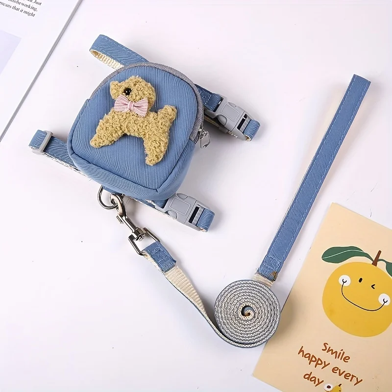 Versatile Soft Pet Vest with Backpack and Leash - Ideal