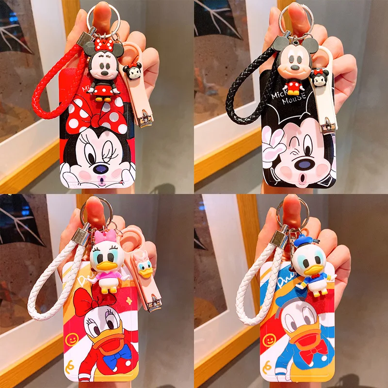 

Disney Mickey Minnie Cartoon card holder card Stitch Cartoon ID card shell leather case bus card hold