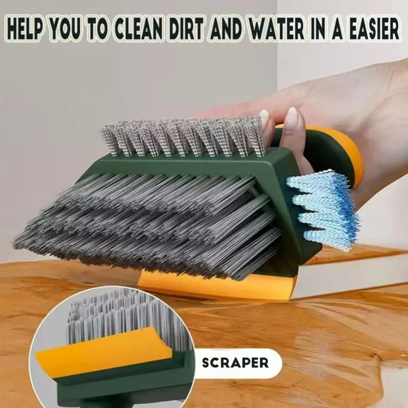 1PC 4 In 1 V-Shape Scrubber Brush Kitchen Bathroom Tile Floor Gap Cleaning Brush Window Groove Wall Corner Toilet Brushes Tools