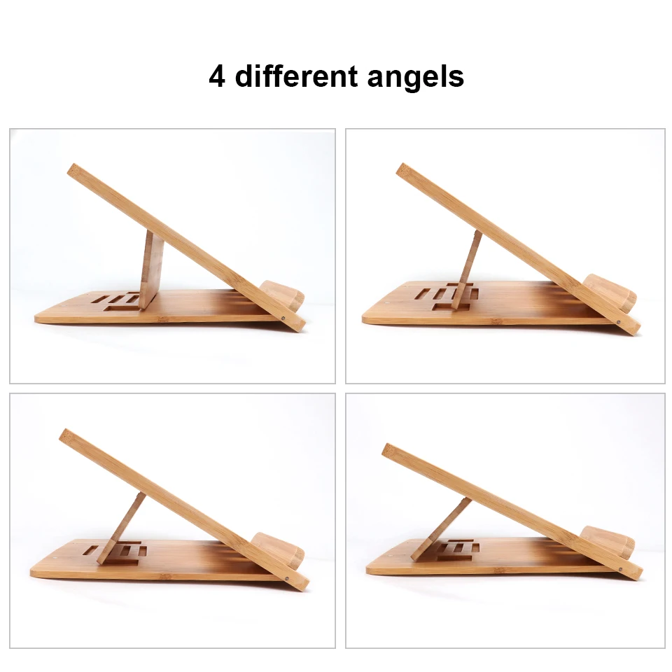 iCozzier Bamboo Foldable Laptop Stand Holder Adjustable Notebook Computer Tablet Desk Bed Heat Dissipation Mount for Netbook