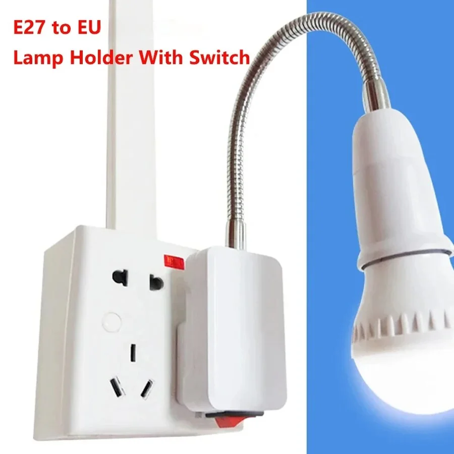 EU Plug to E27 Lamp Holder Socket Converter 30cm