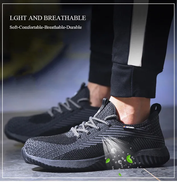 JIASHIBO Fashion Men's Steel Toe Sneakers Lightweight and Comfortable  Puncture-resistant Indestructible Safety Shoes - AliExpress