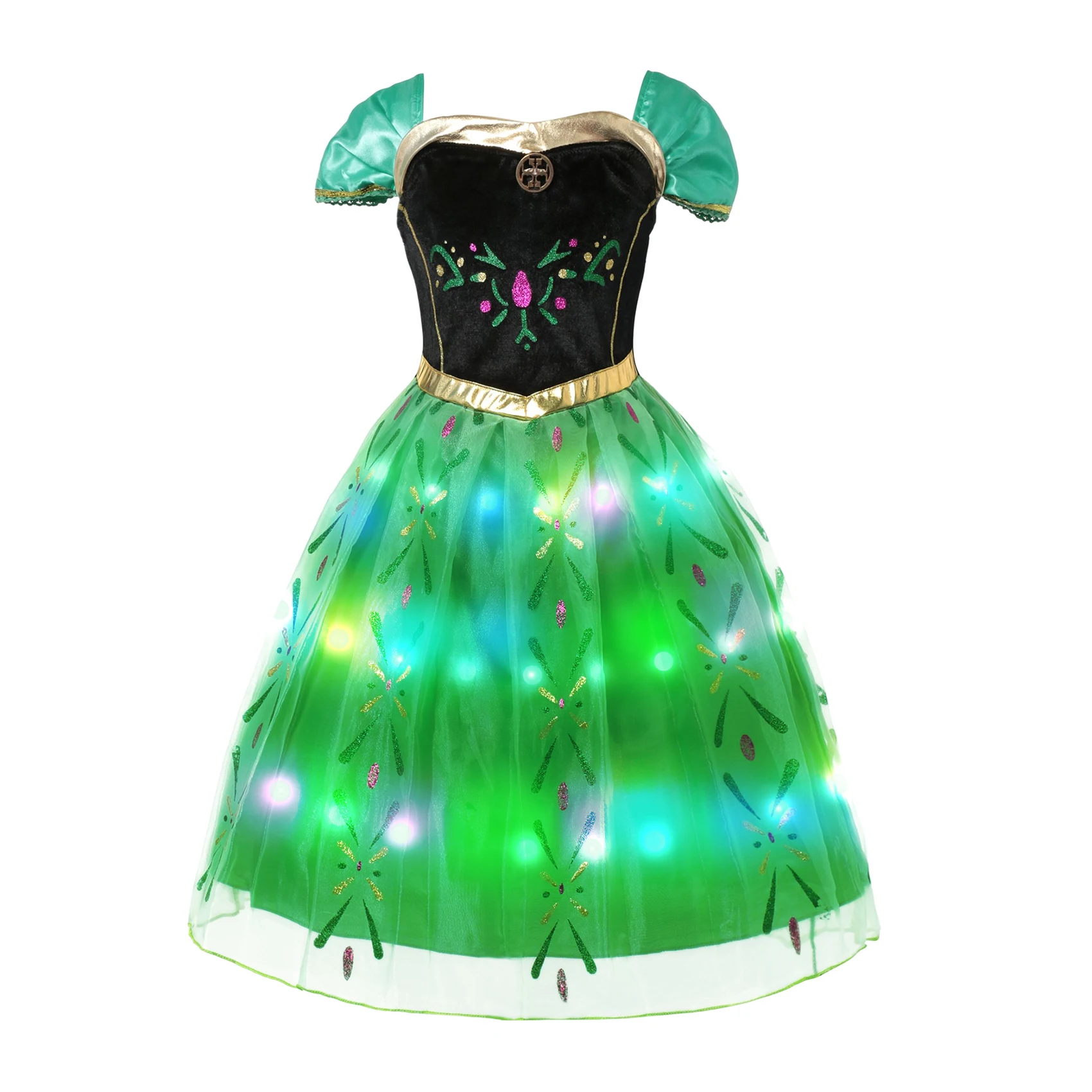 Disney Frozen LED Light Up Dress Elsa Anna Glow Dress for Baby Girls Halloween Cosplay Costumes Aurora Cinderella Belle Clothes