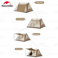 Naturehike Tienda Cabina Automática Algodón Tipo A Impermeable 3-4 Personas