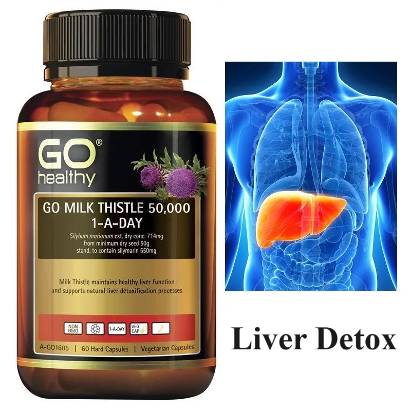 

New Zealand GOHealthy Milk Thistle 50000mg 60Capsule Liver Detox Tonic Detoxification Healthy Digestive Gall Bladder Function