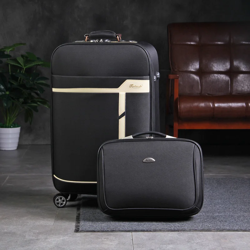 Canvas Trolley Box Travel Luggage set Oxford Cloth Rolley Suitcase Boarding Bag Rolling Luggage Bag Travel Box On Wheels