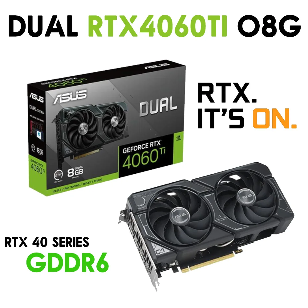 

Asus DUAL RTX4060Ti O8G GDDR6 Graphics Card RTX 40 Series GPU Desktop Support Intel AMD CPU RTX 4060Ti Video Card 128Bit New