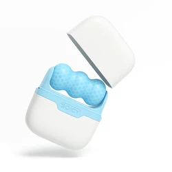 Refreshing Dual Ice Roller for Facial and Eye Rejuvenation - Portable Skincare Tool for Daily Beauty Rituals (Blue)
