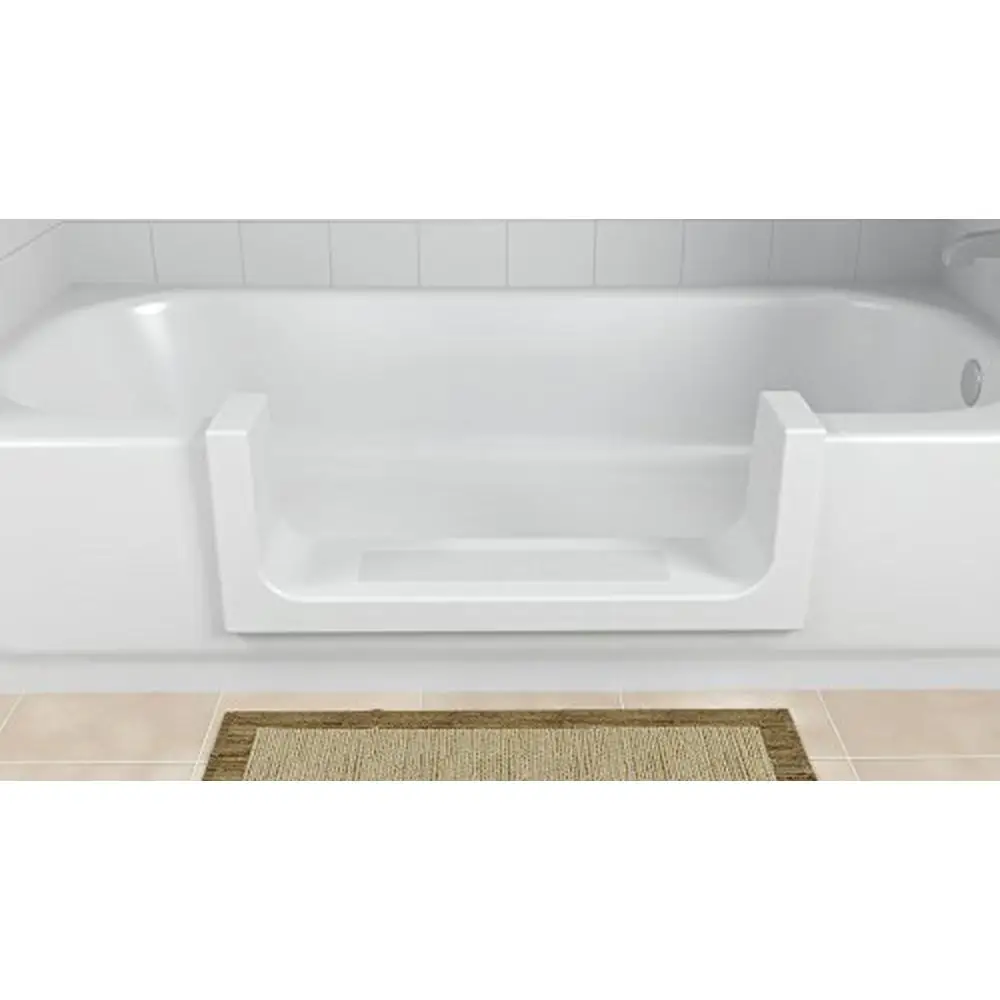 Tub Convert to Step-In Shower Kit Large White Non-Skid Step Pad Returns Available Easy Install Walk-In Conversion Beige Option 4