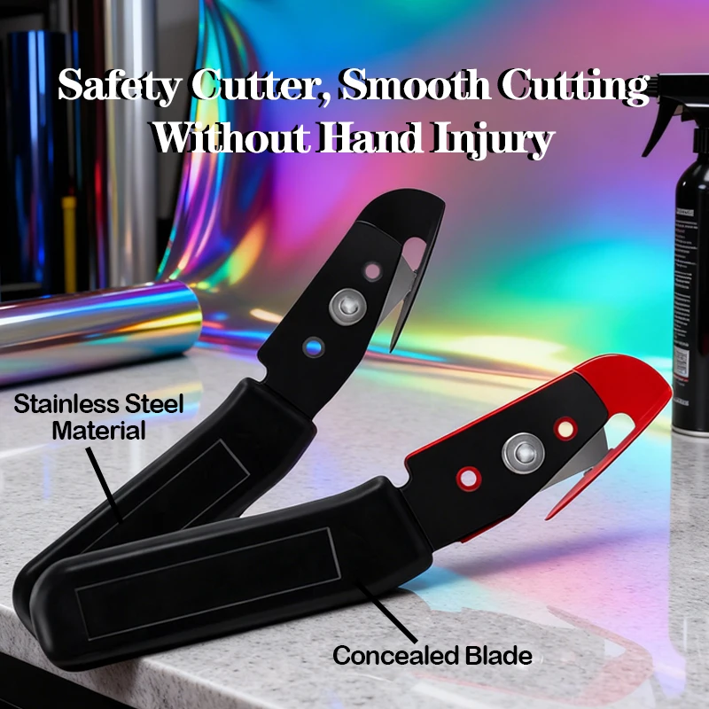 Coltello per Wrapping Auto, Utensile per Taglio Pellicole, Taglierina per Pellicola Protettiva Vernice e Vinile Auto, Coltello a Manico per Pellicole e Multiuso - immagine 4