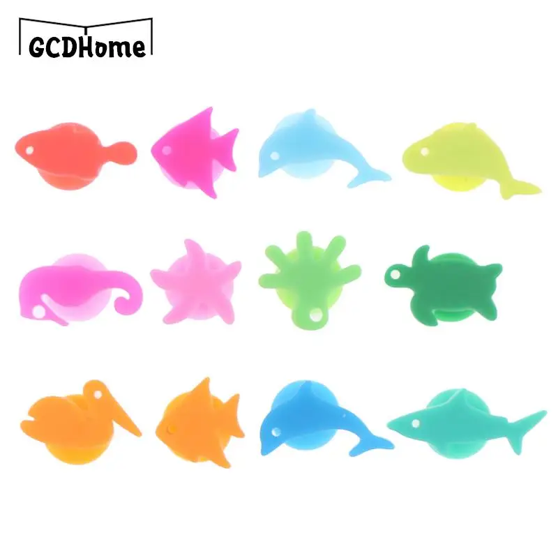 Christmas Silicone Marine Animals Wine Glass Marker Drinking Cup Identifier Tag Signs for Party (Mixed Colors) 12Pcs/Set