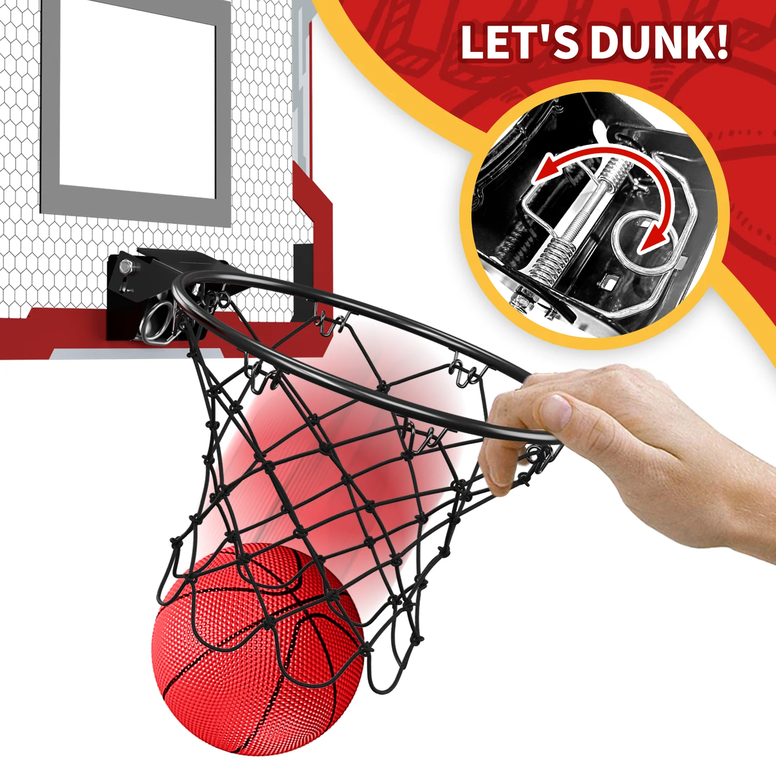 Indoor Mini Basketball Hoop Set Adjustable Mini Basketball Hoop Set  Basketball Toy Gifts Teens Black - AliExpress