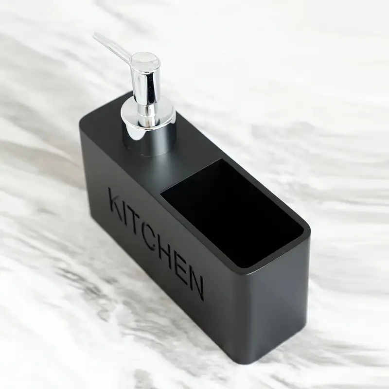 Multifunctional Soap Dispenser, Countertop Lotion Bottle with Sponge Holder, Bathroom Liquid Soap Dispenser, Practical Sink Refi