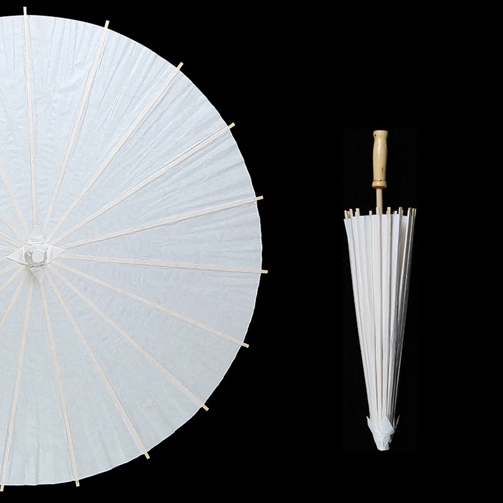 Oiled Paper Umbrella Photography Props DIY White Umbrella Decorative Chinese Parasol for Wedding Party Decor