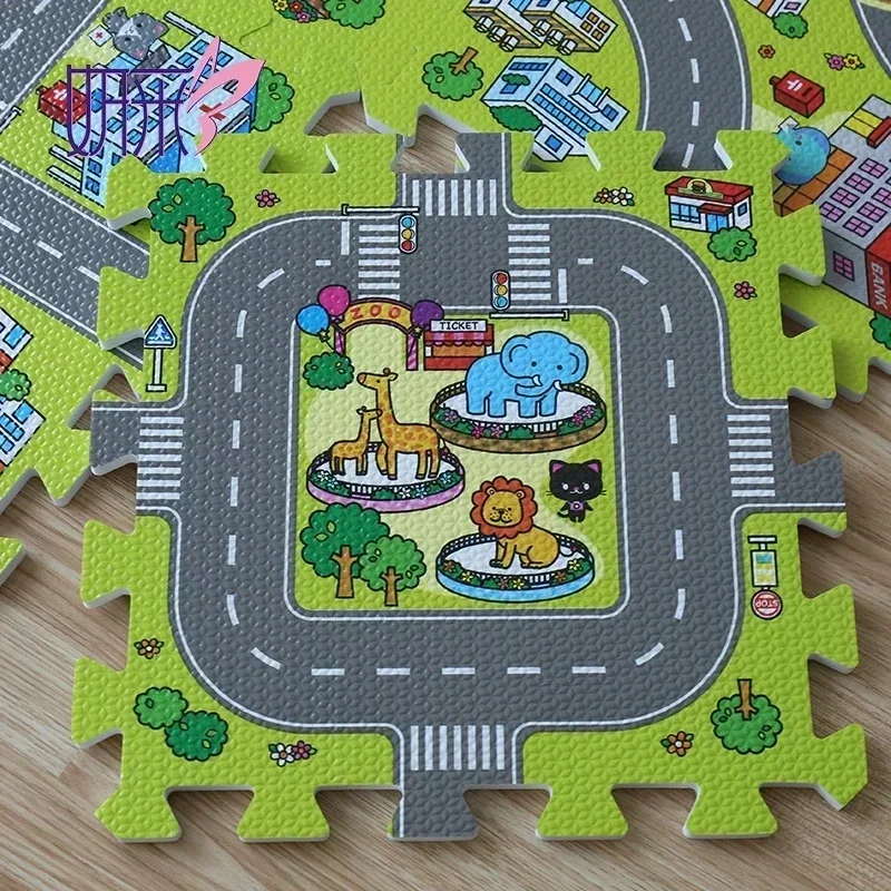 Puzzle Play Mat Baby Play Mat Foam Play Mat Play Mat 9pcs/lot Baby Play Mat Children Rug Soft Floor Toys Road Traffic Soft Floor Home Decor EVA Kids Foam Puzzles Kids Carpet Playmat