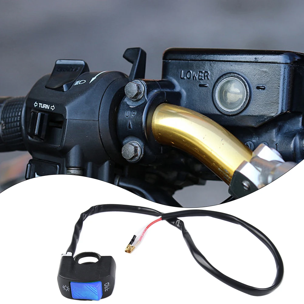 

ON-OFF Button Headlight Switch 22mm Blue Direct Replacement Easy Installation Motorcycle Light Switch Bicycles