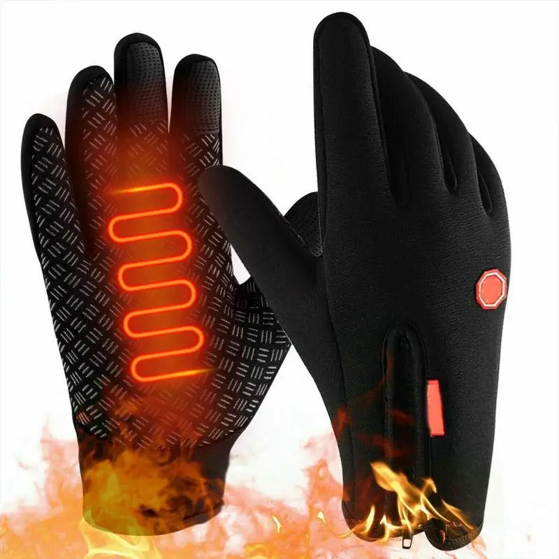 

Winter Gloves For Men Waterproof Windproof Cold Gloves Snowboard Motorcycle Riding Driving Warm Touchscreen Zipper Glove