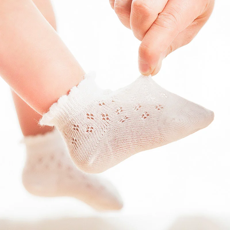

5 Pairs/lot Newborn Baby Girls Boys Socks Summer Mesh Thin Cotton Breathable Short Socks for 1 2 3 4 5 6 Year Children Wholesale