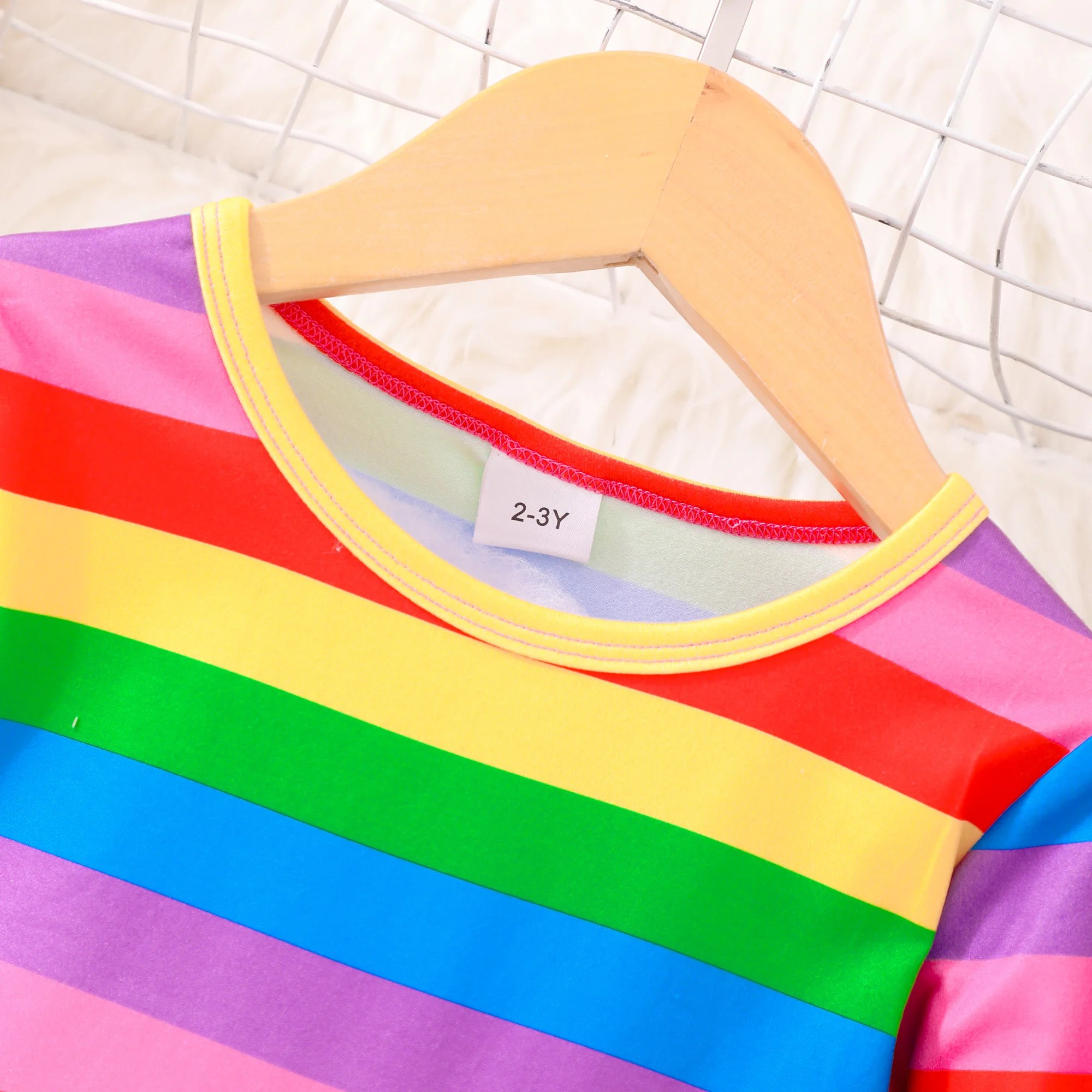 2024 Dress Baby Girl Kids Clothes Rainbow Summer Autumn Long Sleeve Festival Children Party Princess Dresses 2 3 4 5 6 7 Years